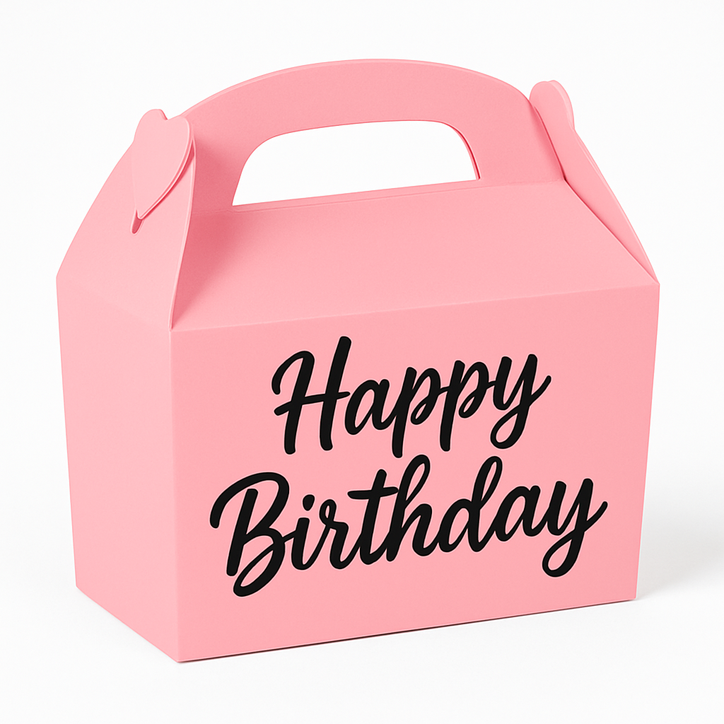 Pink & Black Gable Box for Birthday Celebrations
