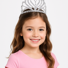 Elegant Silver Princess Tiara with Hair Combs