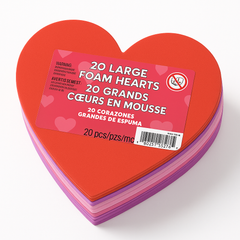 Large Foam Heart Cutouts - 20 Pack for Valentine's Day