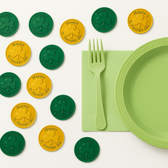 St. Patrick's Day Green and Gold Coin Confetti Table Scatter, 100-Pack