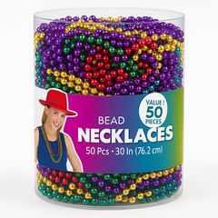 Rainbow Bead Necklaces ‚Äì 50 Pack, 30-Inch Length