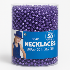 Royal Blue Bead Necklaces - 50 Pack