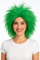 Festive Green Crazy Team Spirit Wig