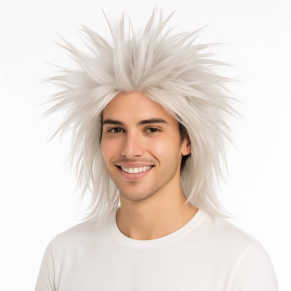 Silver Crazy Wig ‚Äì Team Spirit Costume Accessory