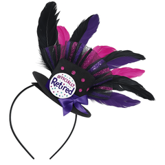 "Officially Retired" Feather Fascinator Headband for Retirement Celebrations