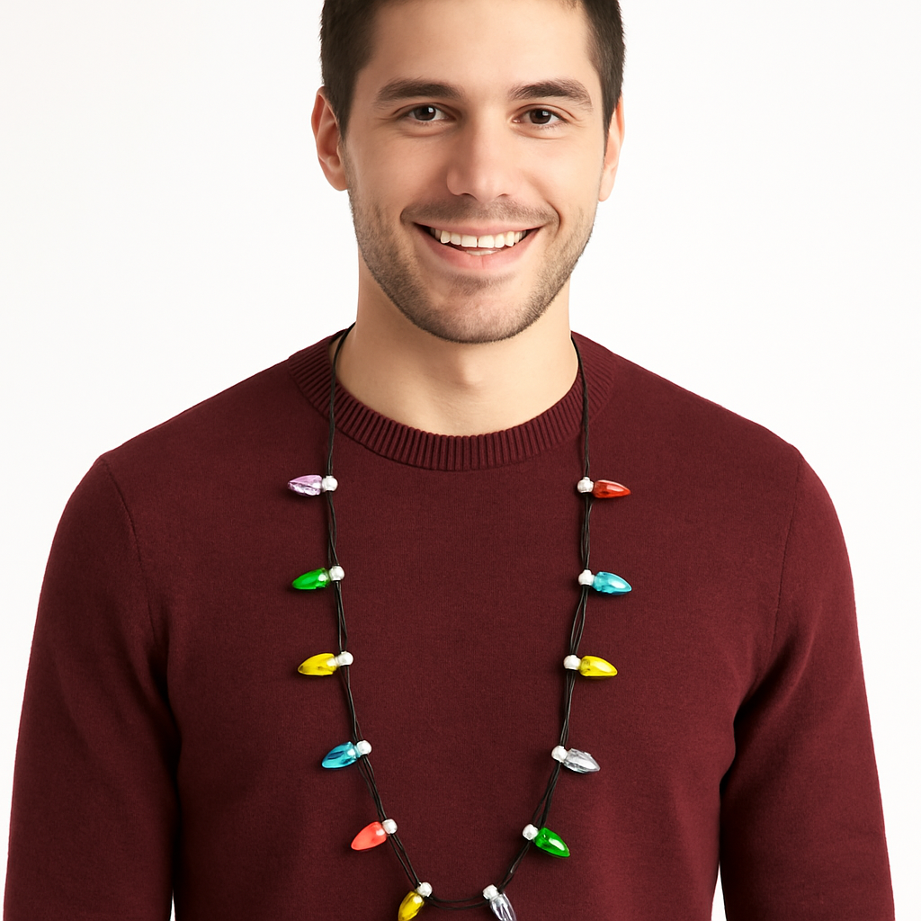 Light-Up Christmas Bulb Necklace ‚Äì Festive Wearable Holiday Jewelry