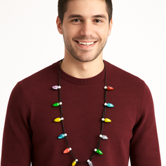 Light-Up Christmas Bulb Necklace ‚Äì Festive Wearable Holiday Jewelry
