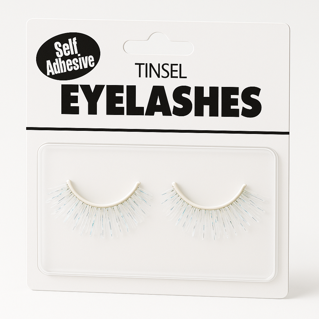 Self-Adhesive White Tinsel Eyelashes - Costume Accessory
