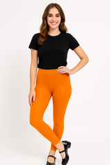 Vibrant Orange Footless Tights - Perfect for Costumes & Team Spirit