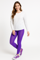Purple Footless Tights - Versatile Costume Accessory for Team Spirit