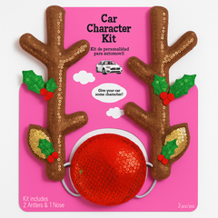Glitzy Reindeer Car Decorating Kit ‚Äì 3-Piece Christmas Set