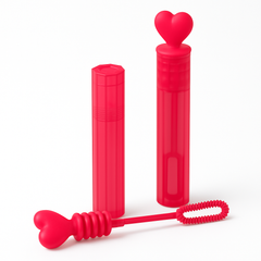 Mini Heart Bubble Wands - Red, 10 Pack