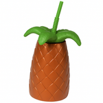 Tropical Palm Tree Cup with Straw