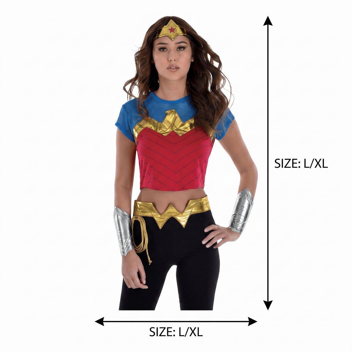Women's Wonder Hero Costume Kit - Adult L/XL