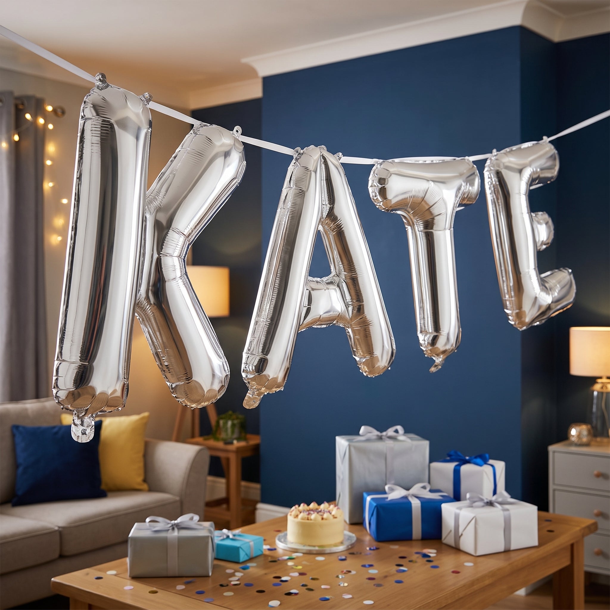 Silver Foil Letter K Balloon - Air Filled