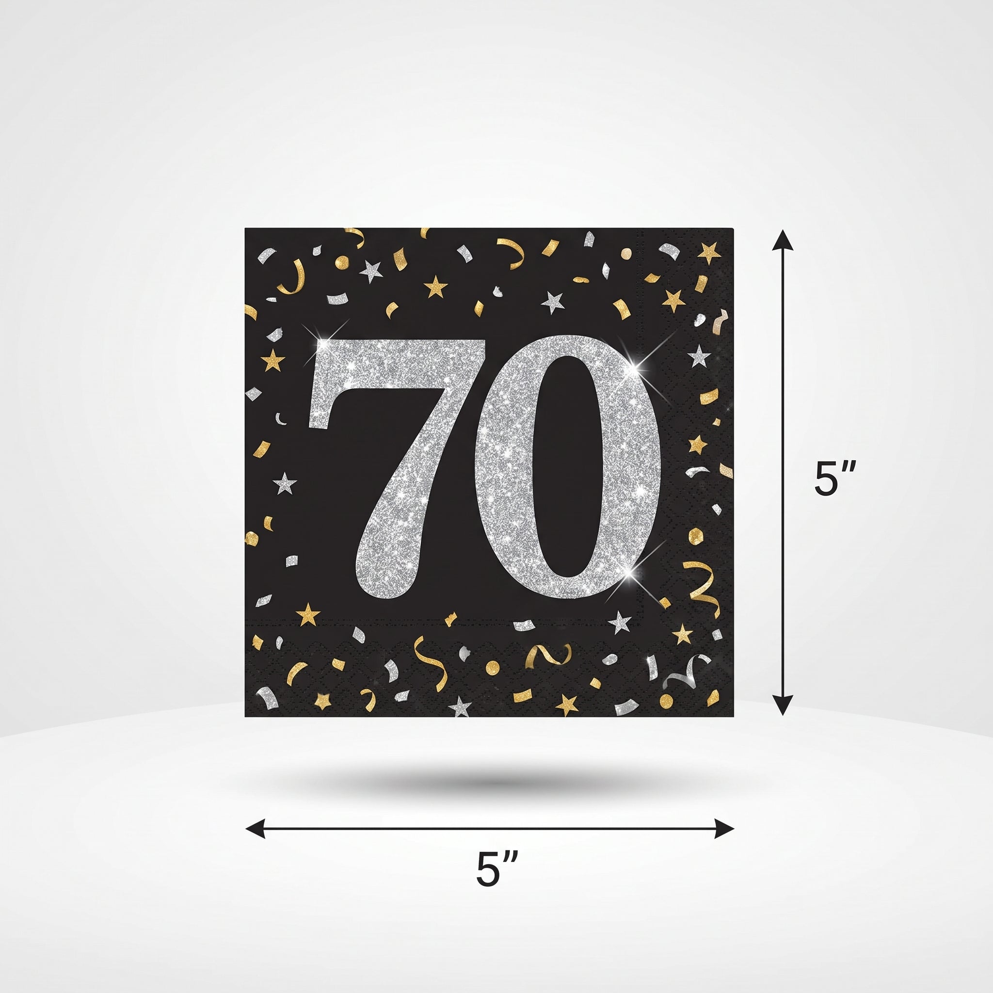 Sparkling Celebration 70th Birthday Beverage Napkins - 5 In. X 5 In.