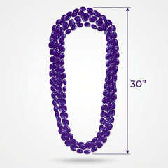 Purple Metallic Bead Necklaces - 8 Pack