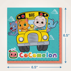 CoComelon Kids' Birthday Lunch Napkins - 6.5 In. x 6.5 In. - 16 Pack