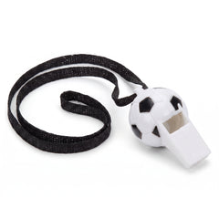 Soccer Ball Party Whistles with Lanyards, 8-Pack