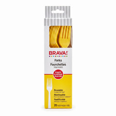 Yellow Plastic Forks - 7.5 In. | 20 Count
