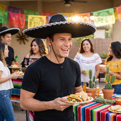 Silver Trim Black Sombrero