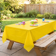 Yellow Plastic Rectangular Table Cover - 54" x 108"