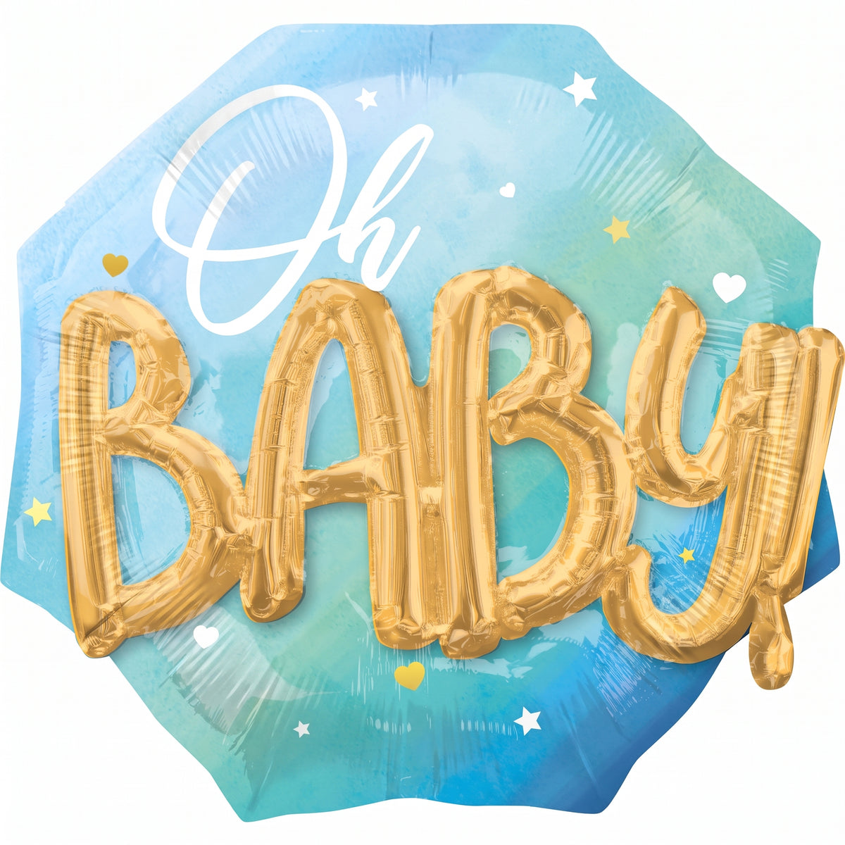 Oh Baby! Multi Blue Foil Balloon - Baby Boy Shower Decor