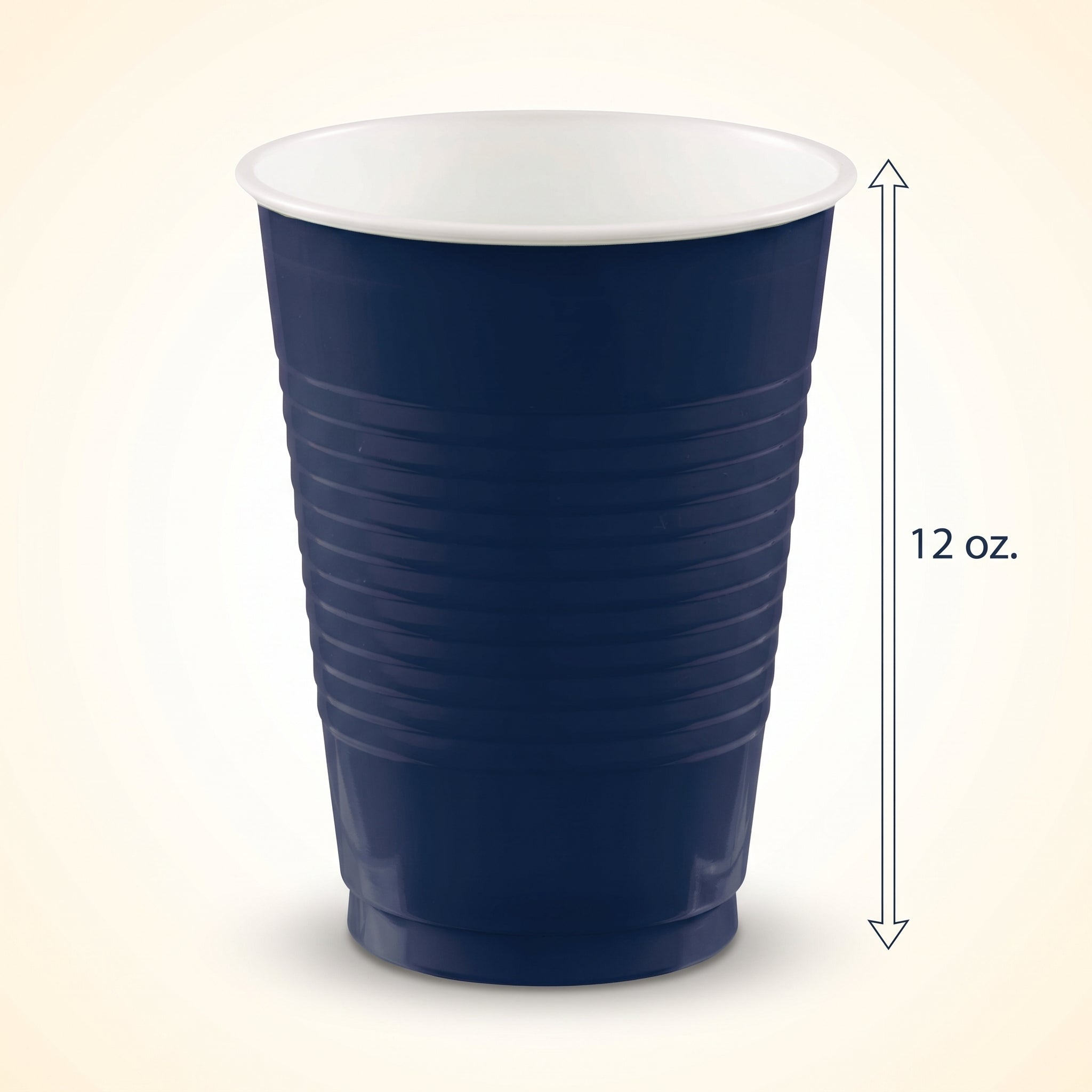 True Navy 12oz Plastic Cups - 50 Pack