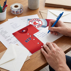 Boston Red Sox MLB Invitation & Thank You Card Set