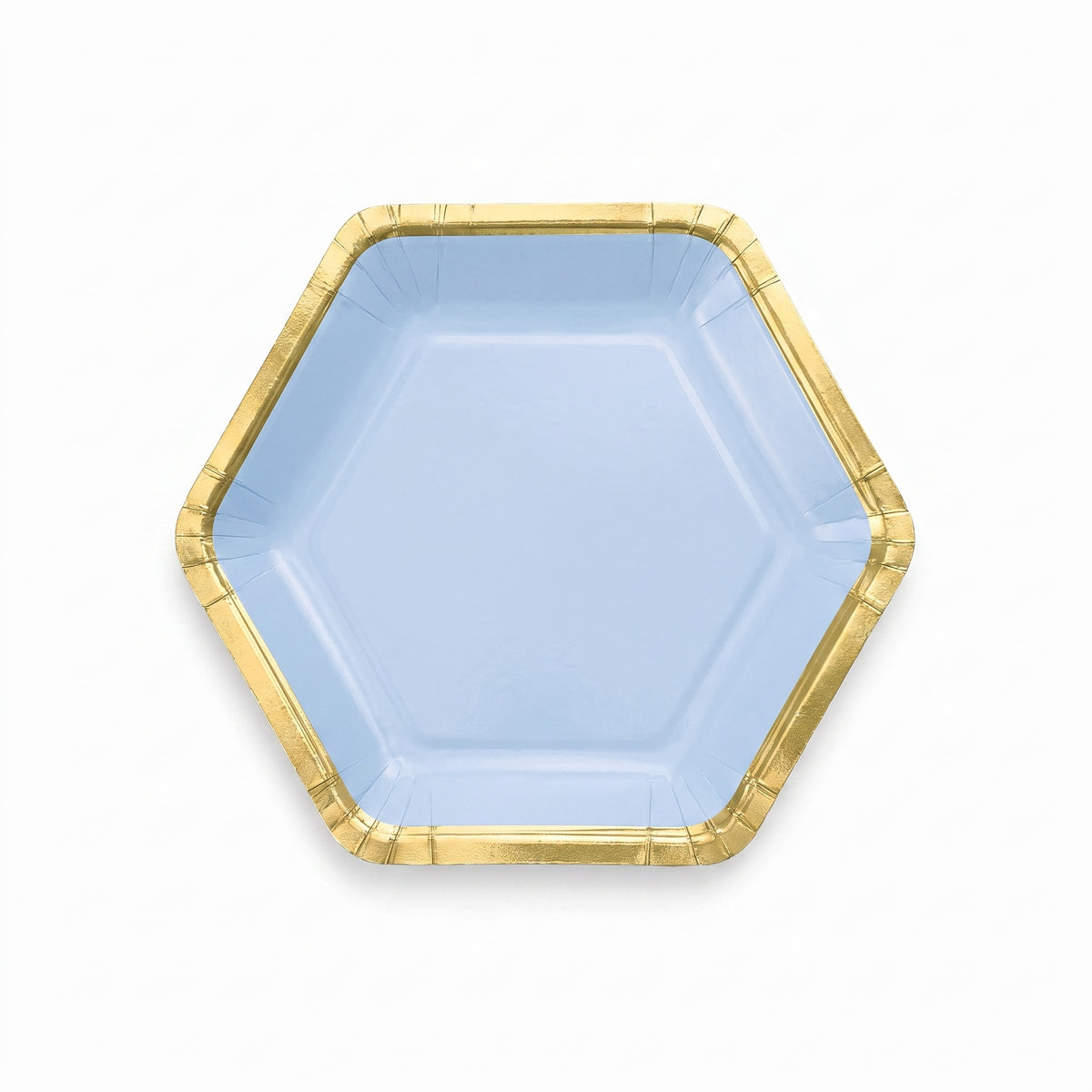 Metallic Ice Blue Hexagon Plates - 7"