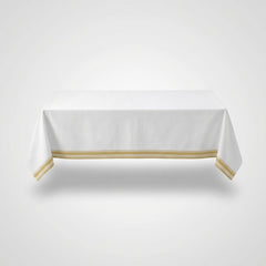 Elegant Gold-Striped Airlaid Table Cover - 54"x102"