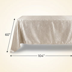 Elegant Silver Fabric Table Cover - 60" x 104"