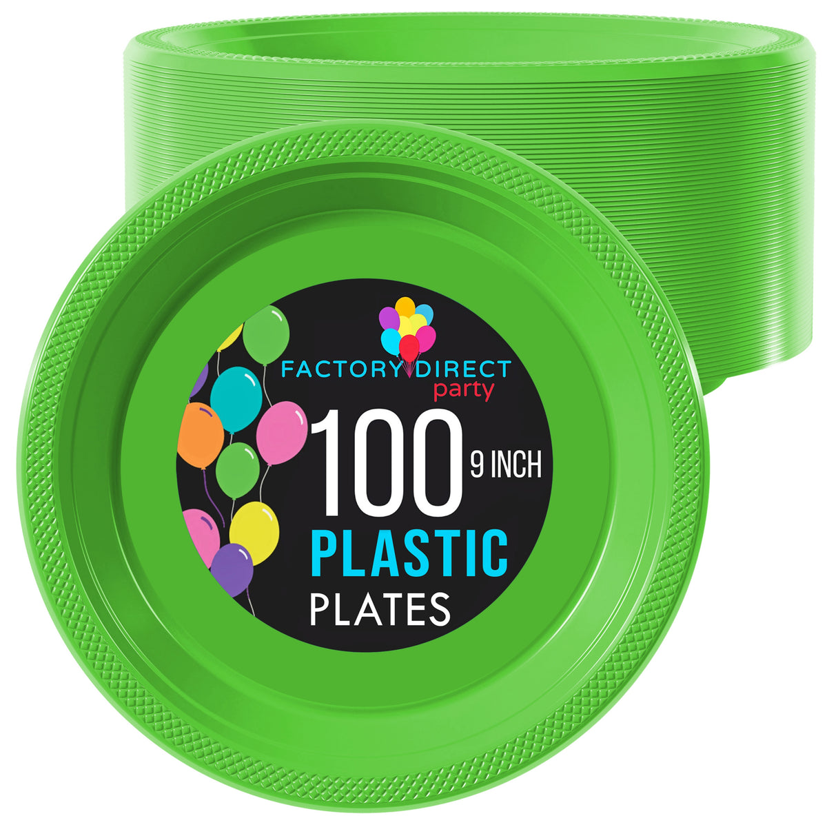 Little Gym - 7 In. Lime Green Plastic Plates | 100 Count