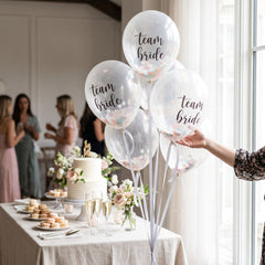 "Team Bride" Floral Confetti Balloons - 12-Inch, 5-Pack