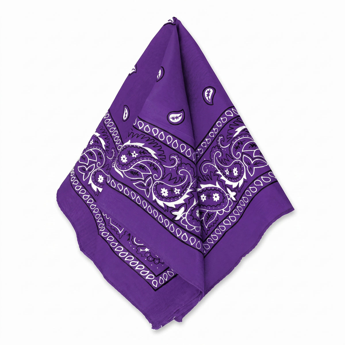 Vibrant Paisley Purple Bandana - 20" Square