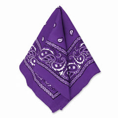 Vibrant Paisley Purple Bandana - 20" Square