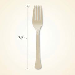 Vanilla Creme Heavyweight Plastic Forks - 7.5 in.
