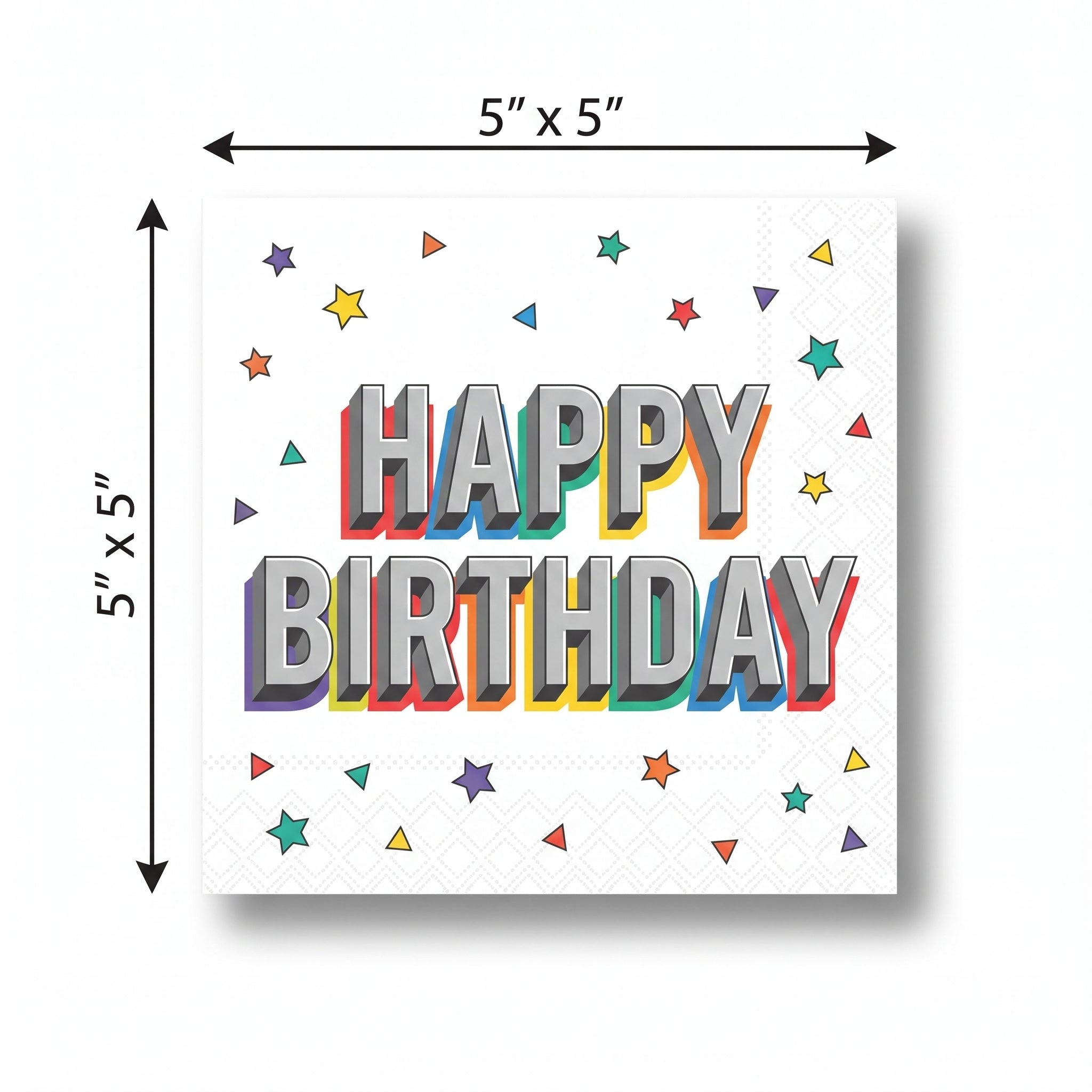 Colorful "Happy Birthday" Beverage Napkins - 5 In. X 5 In.