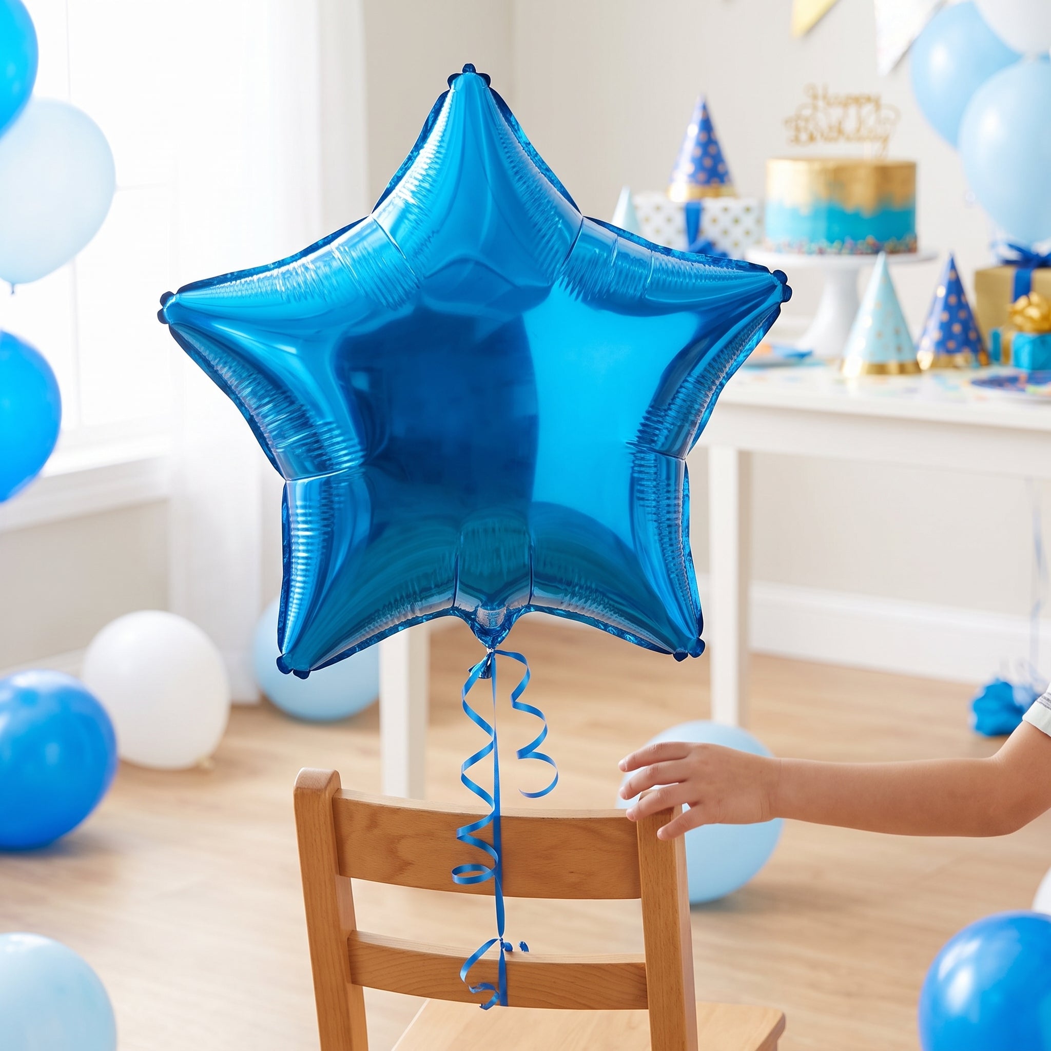 Royal Blue Star Foil Balloon - 18-Inch Metallic Shine