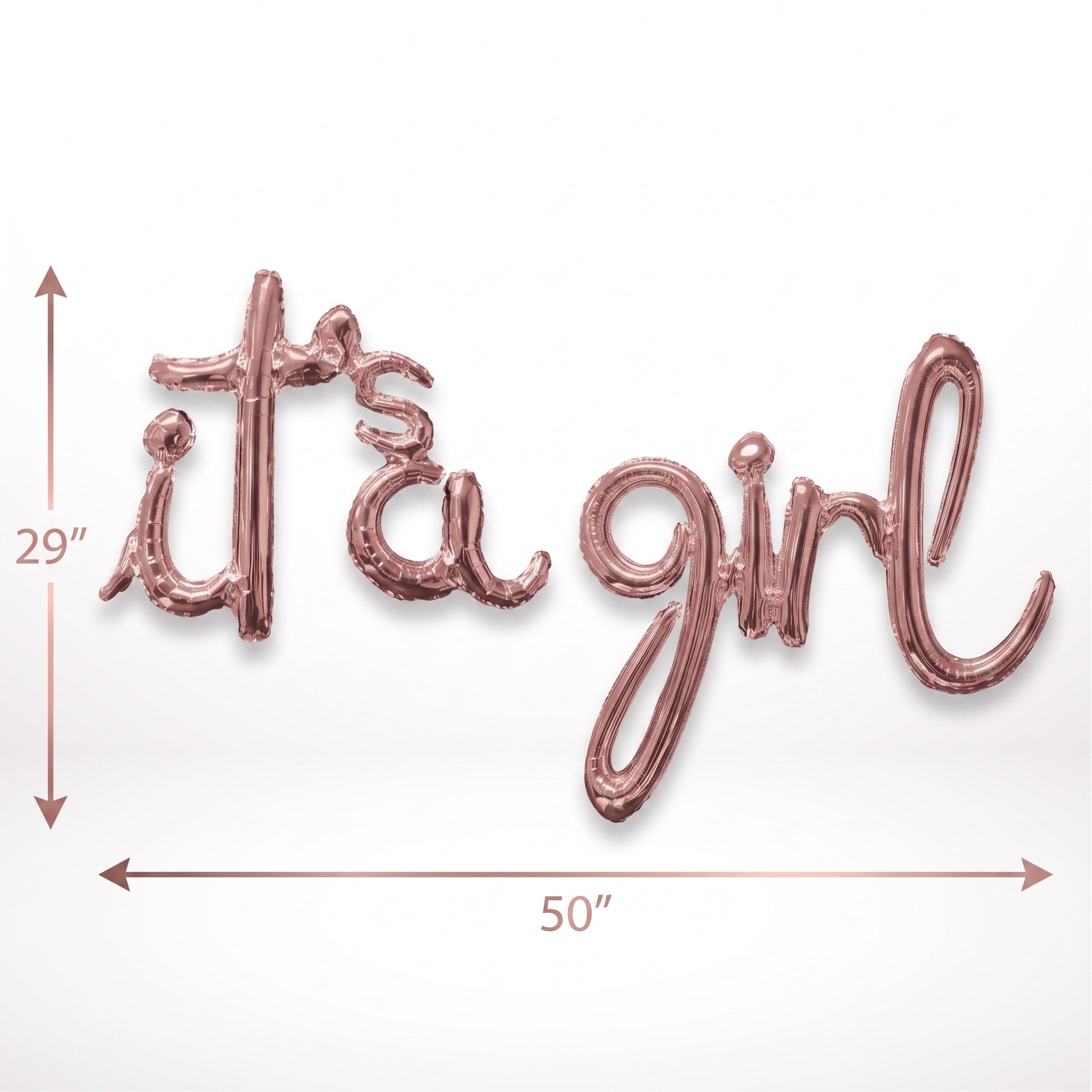 Rose Gold "It's a Girl" Script Foil Balloon