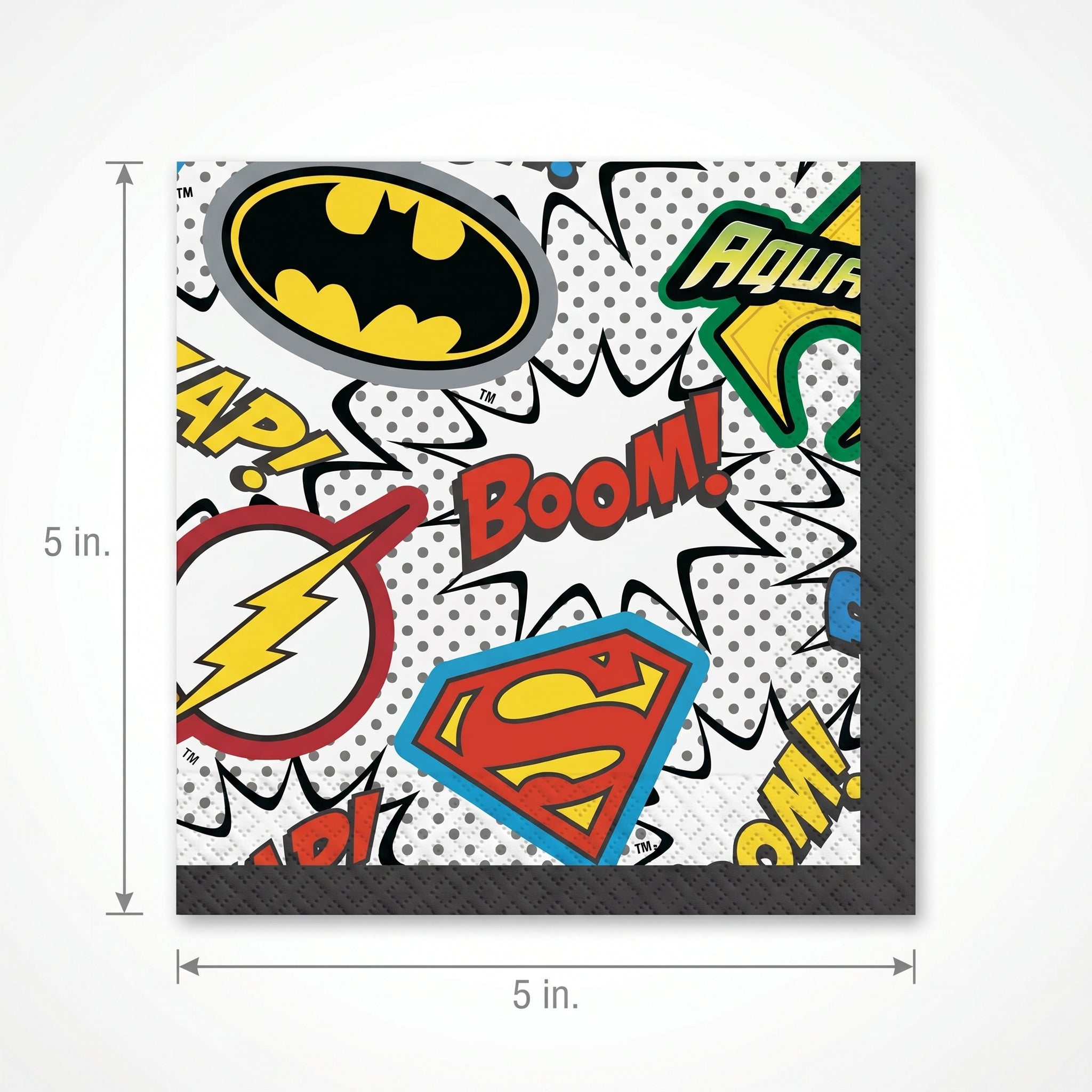 Justice League Heroes Unite Beverage Napkins - 16 Pack - 5 In. X 5 In.