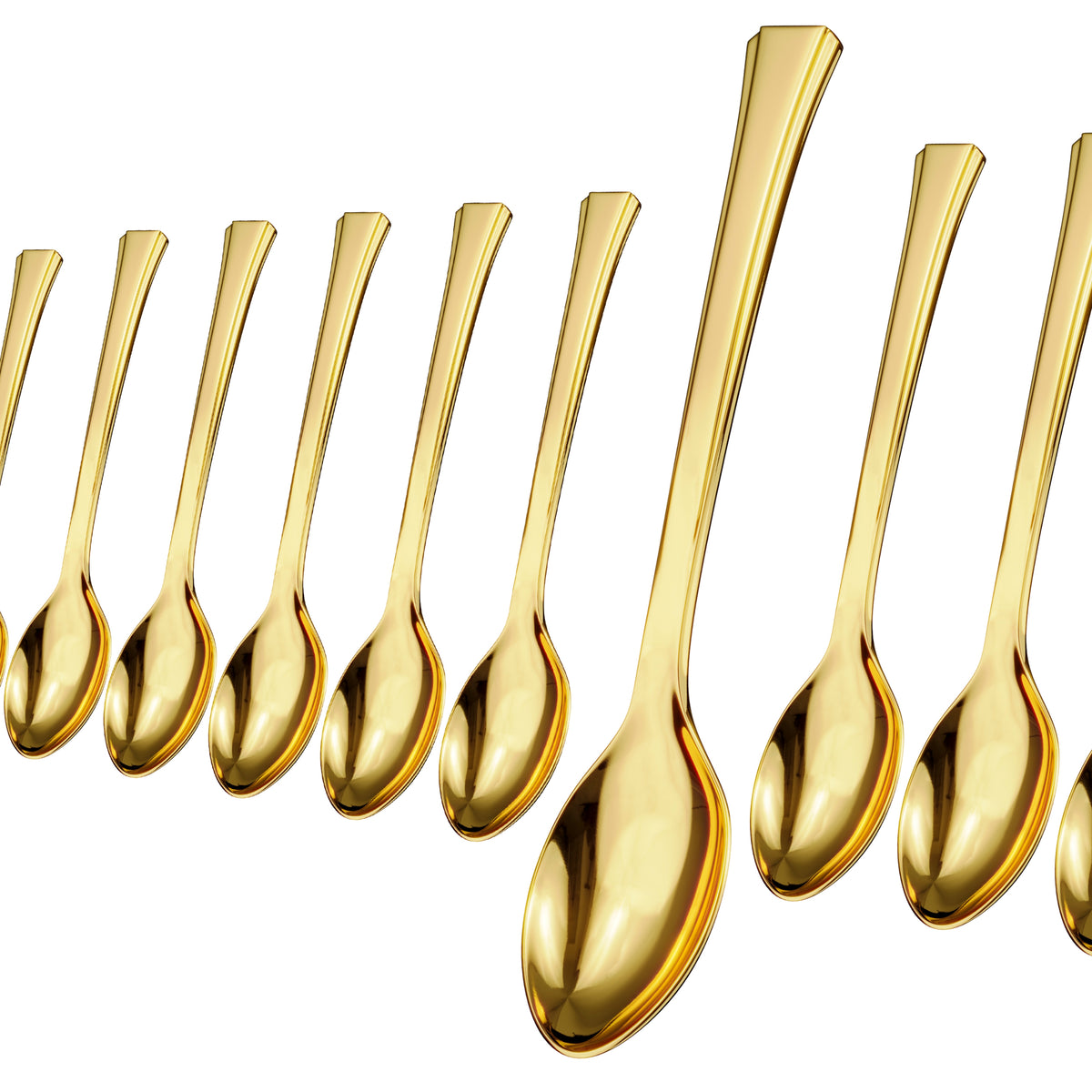 Exquisite Classic Gold Plastic Tasting Spoons 100 Count