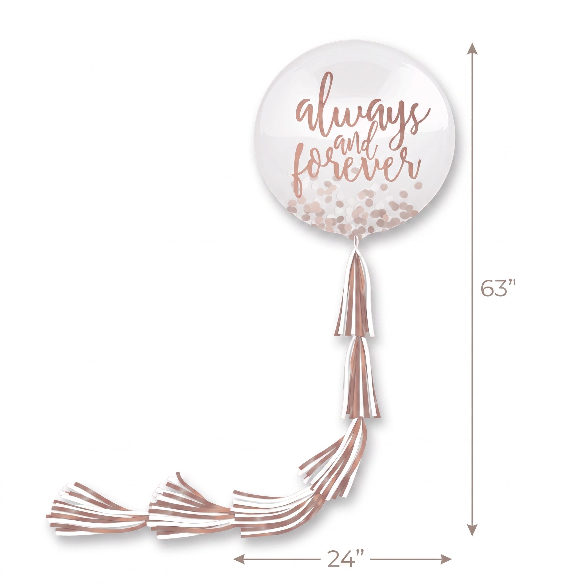 "Always & Forever" Giant Wedding Balloon with Elegant Tail