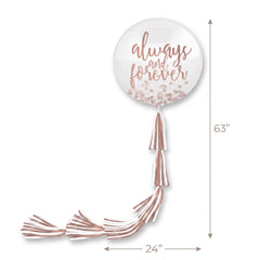 "Always & Forever" Giant Wedding Balloon with Elegant Tail