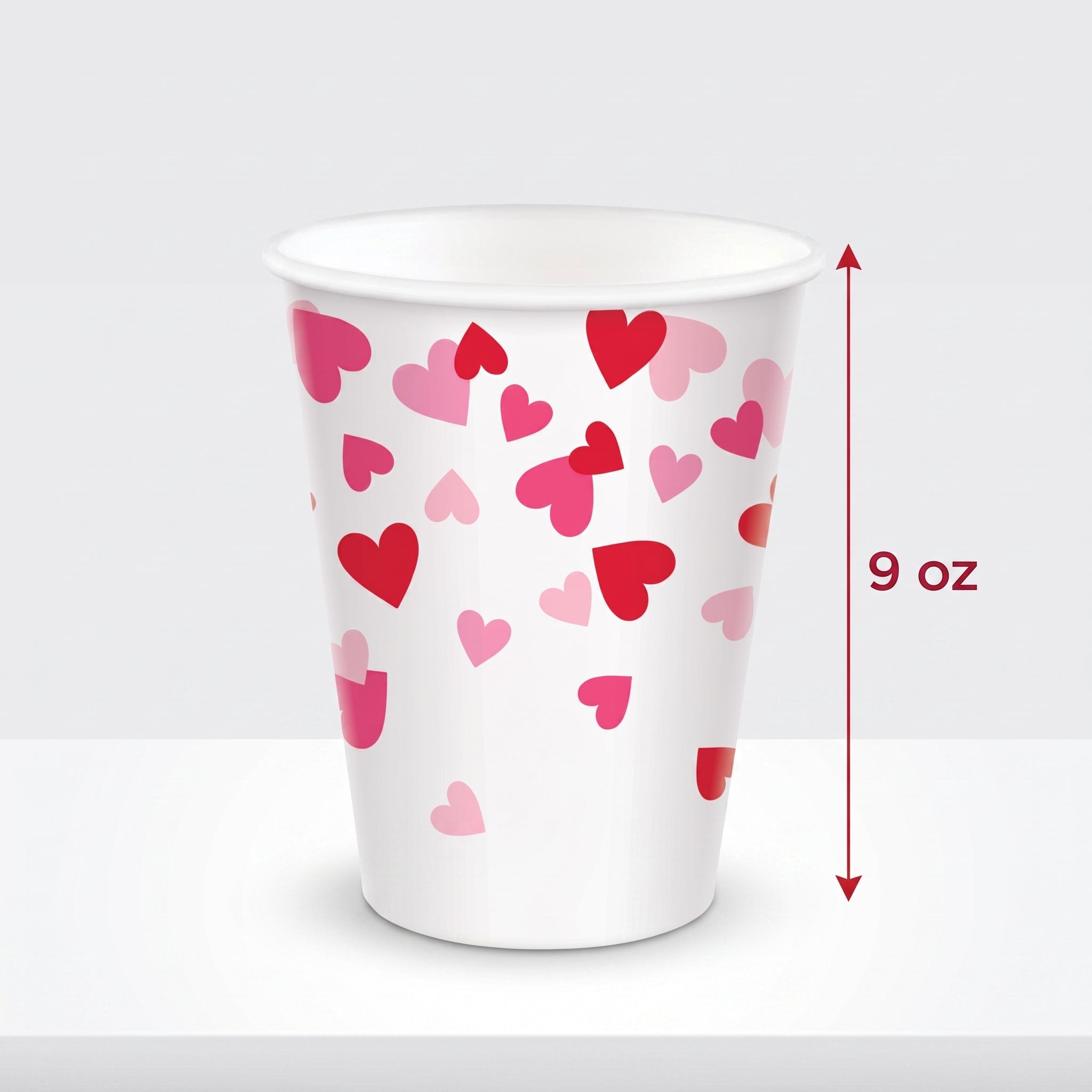 Valentine's Day "Cross My Heart" 9 oz Paper Cups - 8 Pack