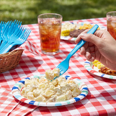Caribbean Blue Plastic Forks - 7.5 In. | 20 Count