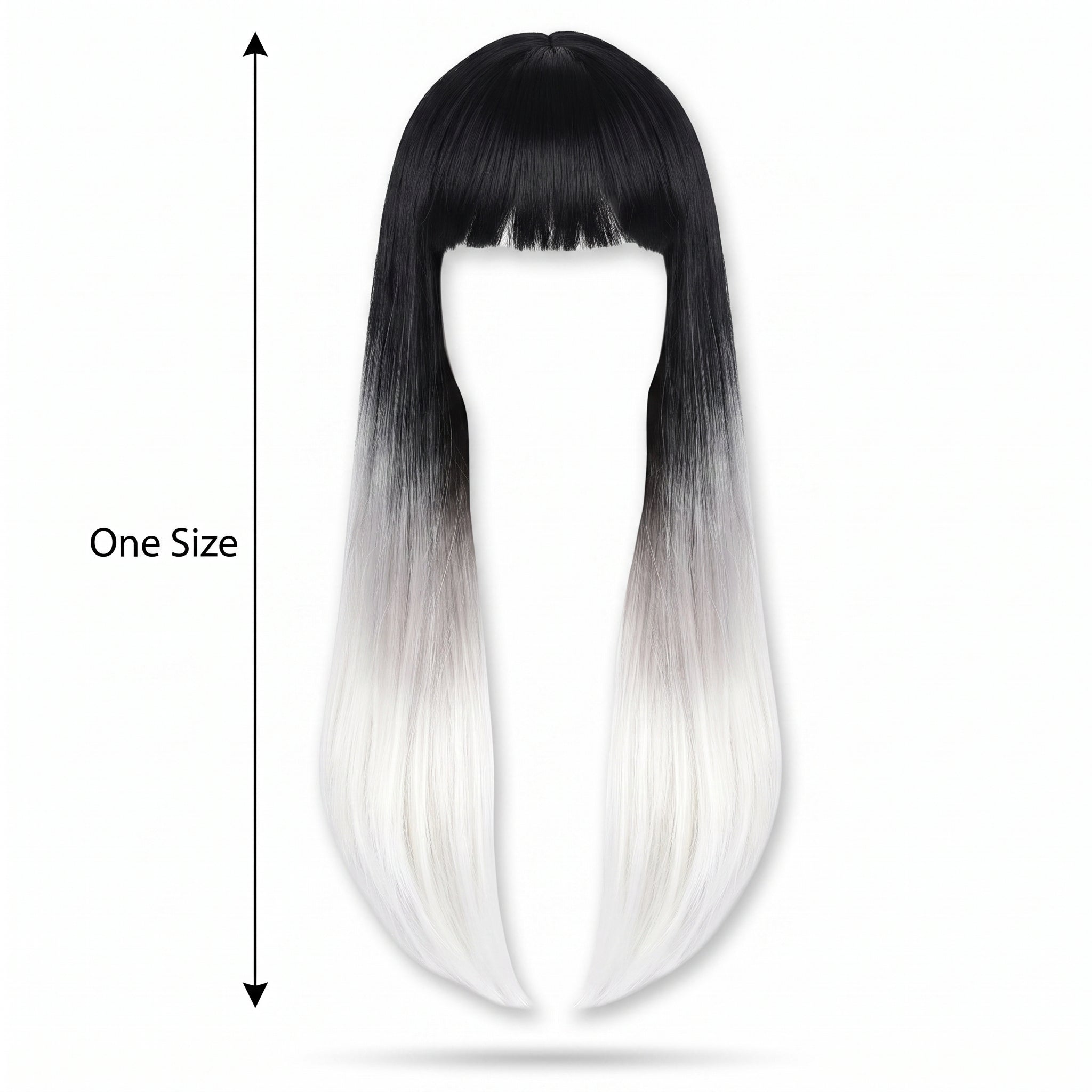 Black and White Ombre Halloween Wig