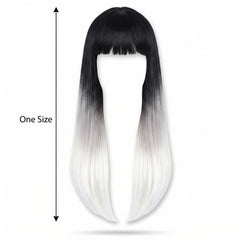 Black and White Ombre Halloween Wig