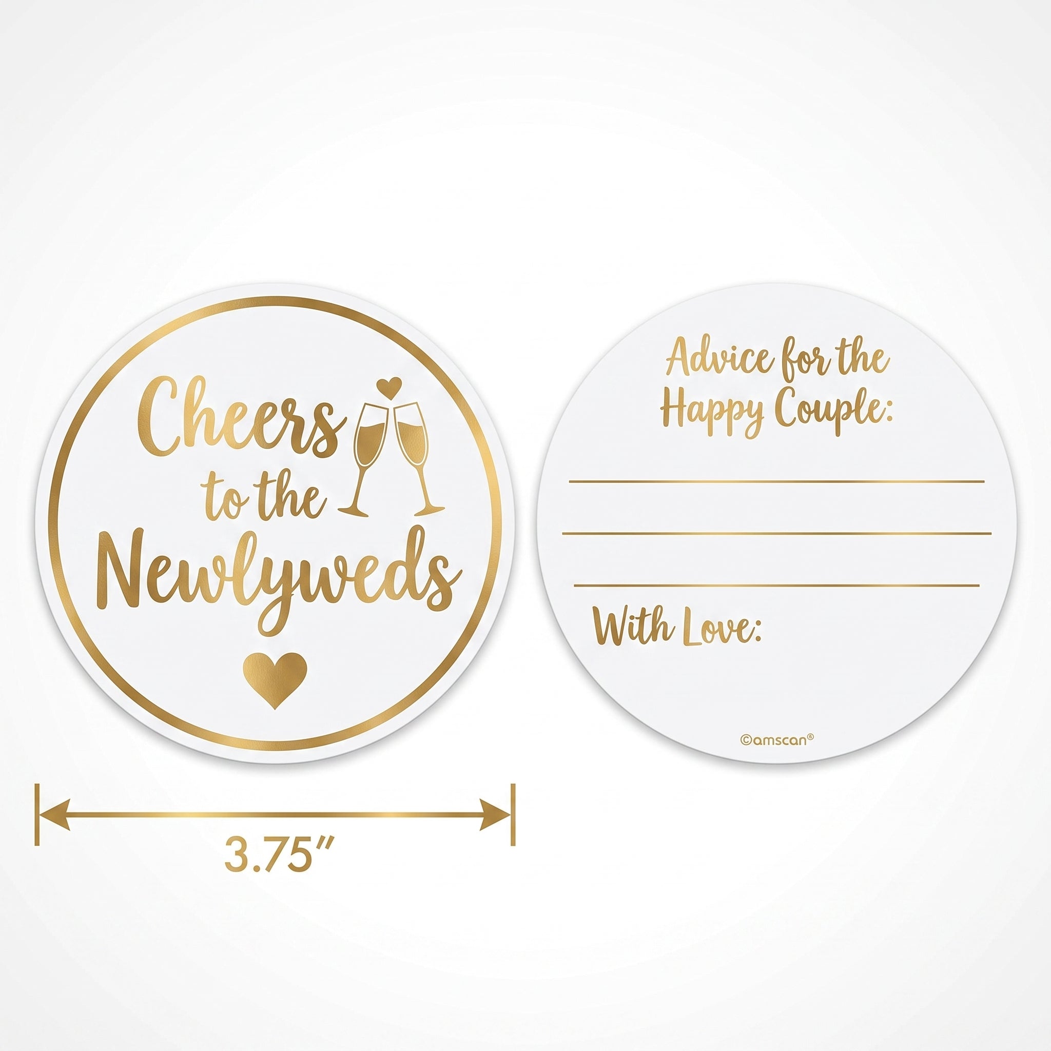 "Cheers to the Newlyweds" Wedding Coasters - Pack of 40