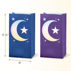Eid Star and Moon Luminary Candle Bags - Set of 2